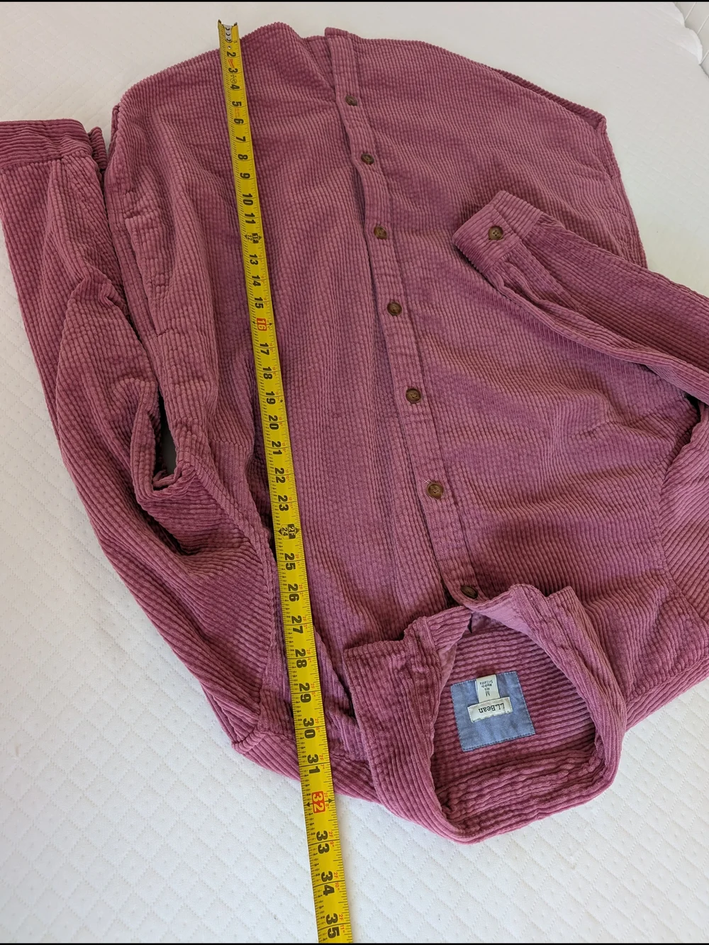 L.L. Bean Pink Corduroy Shirt Jacket Shacket Relaxed Tunic length, size M - Picture 5 of 8